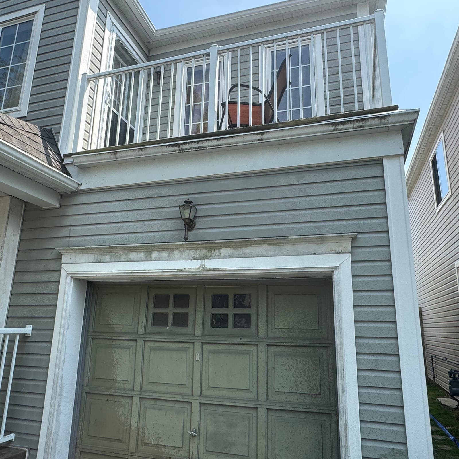 Before — Garage & trim, soft washed