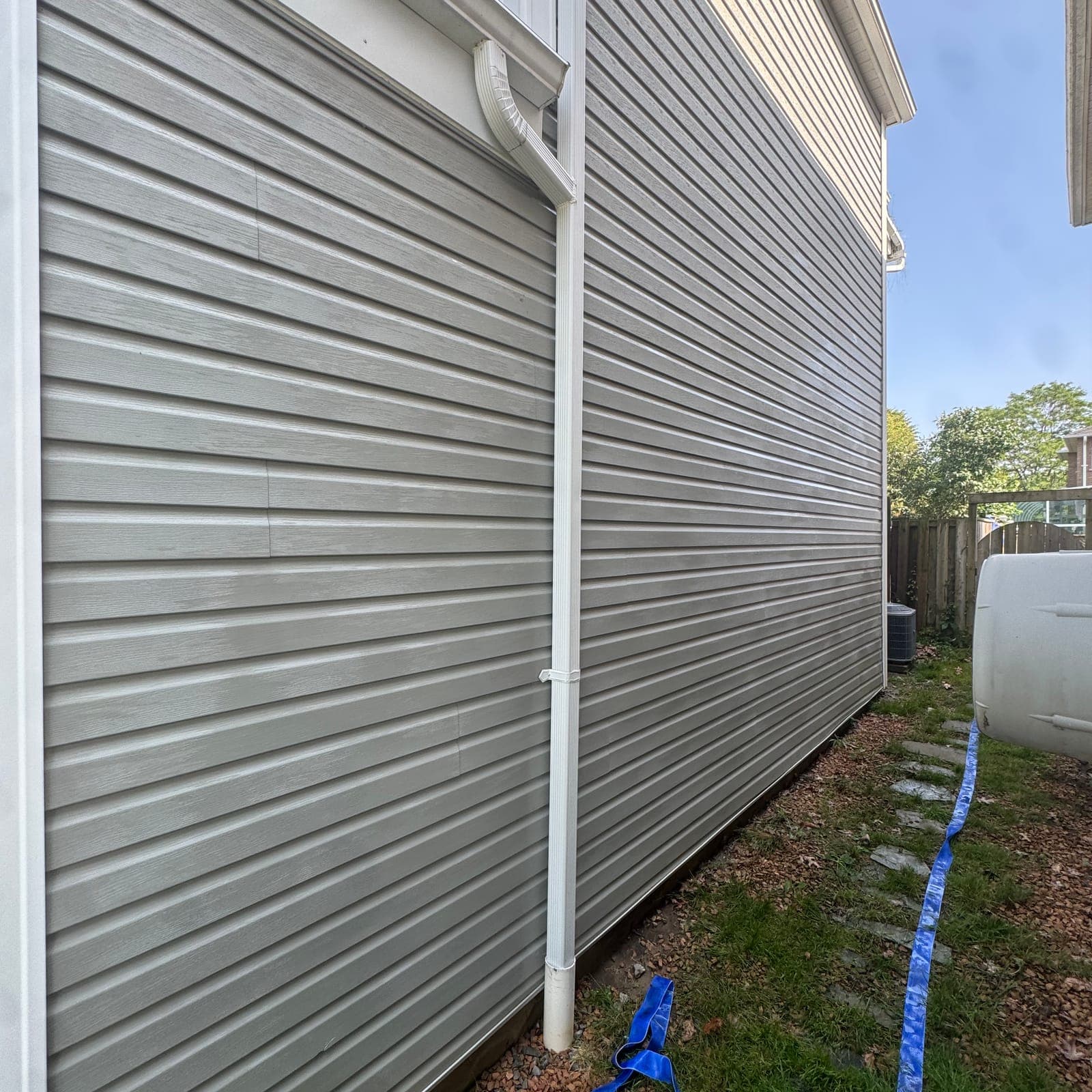 After — Algae-stained siding, cleared