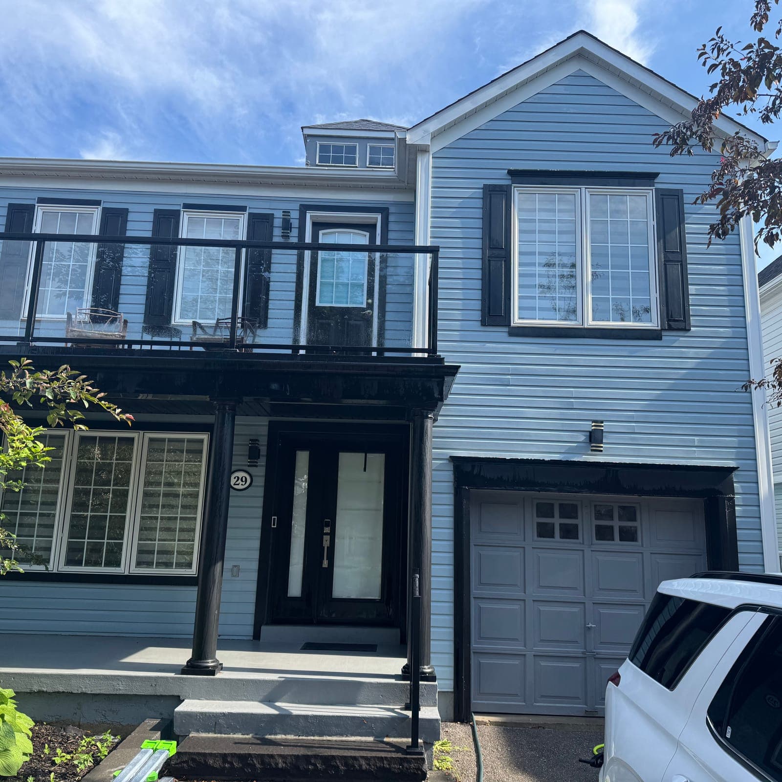 After — Whole-home soft wash, front to gable